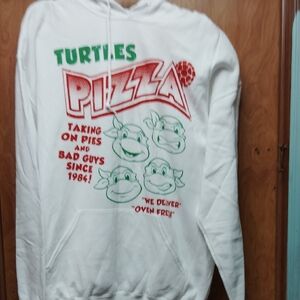 White Turtles Pizza Hoodie